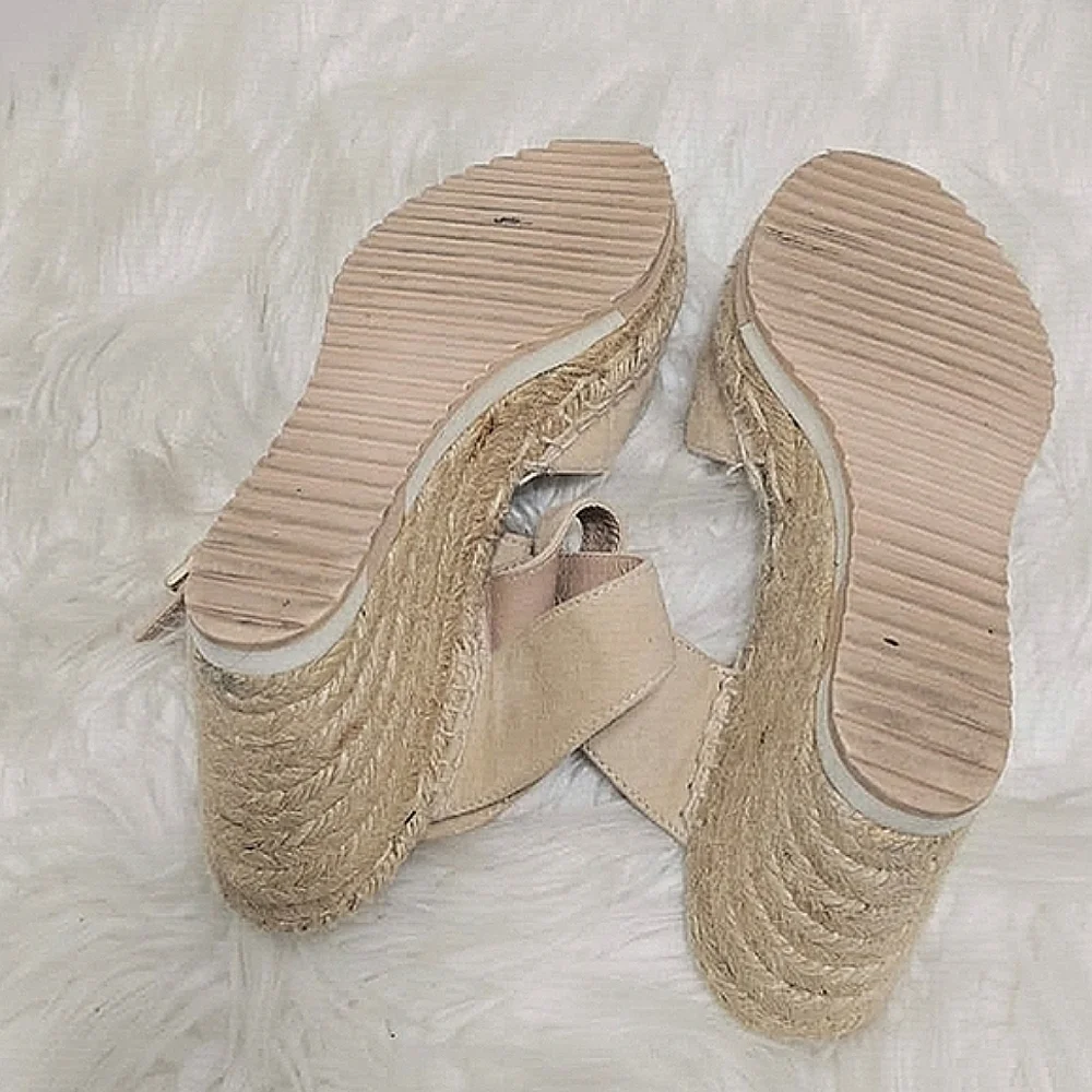 DIANE von FURSTENBERG Palermo Suede Wedge Espadrilles Ankle Wrap Strap Size 7M✌️